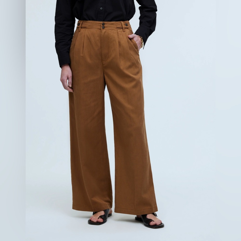 Madewell Harlow Wide Leg Pant in brown